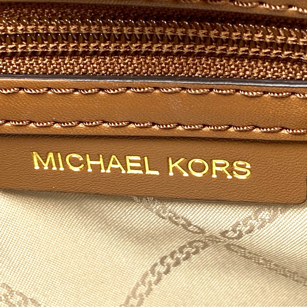Michael Kors Tan and Cream Logo Crossbody Bag - Picture 8 of 15